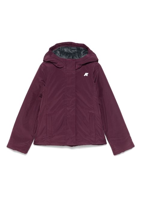 Giubbino imbottito K-WAY KIDS | K4137WWAVV VIOLET DK PURPLE/GREY